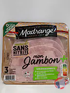 Rappel produit Jambon cuit supérieur découenné dégraissé 3tranches conservation sans nitrite Madrange