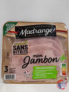 Rappel produit Jambon cuit supérieur découenné dégraissé 3tranches conservation sans nitrite Madrange