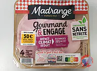 Rappel produit Le Jambon Gourmand & Engagé Impact Climat Réduit sans nitrite 4 Tranches 140 g Madrange