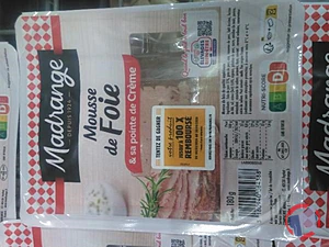 Rappel produit Mousse de foie & sa pointe de crème Madrange