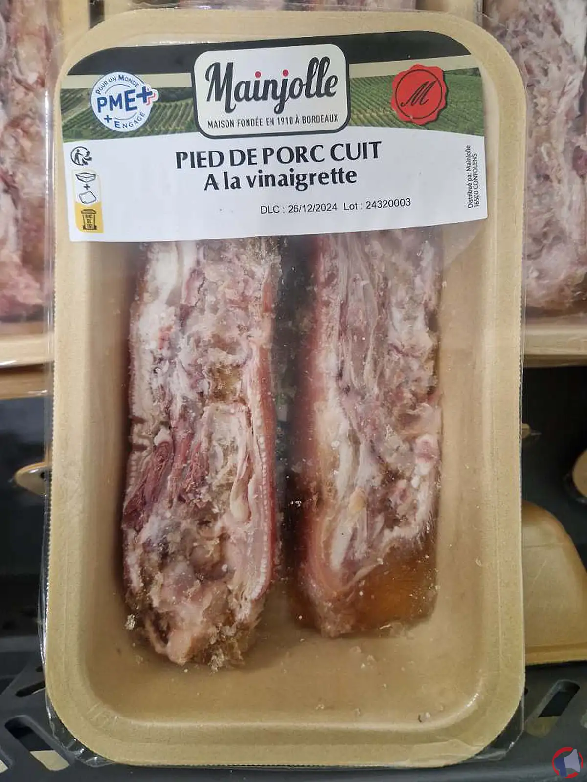 Rappel de produit : Pied de porc cuit à la vinaigrette de la marque Mainjolle