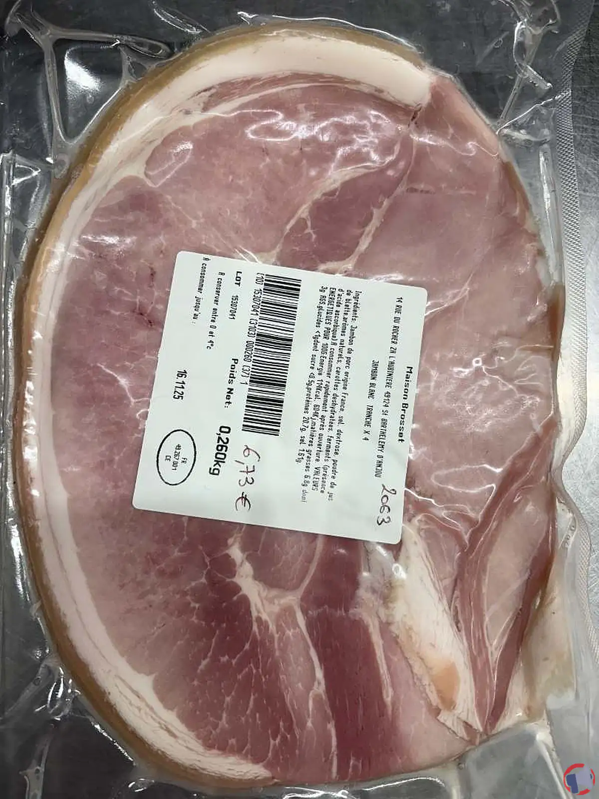 Rappel produit : Maison Brosset jambon blanc tranche par 4, tranches