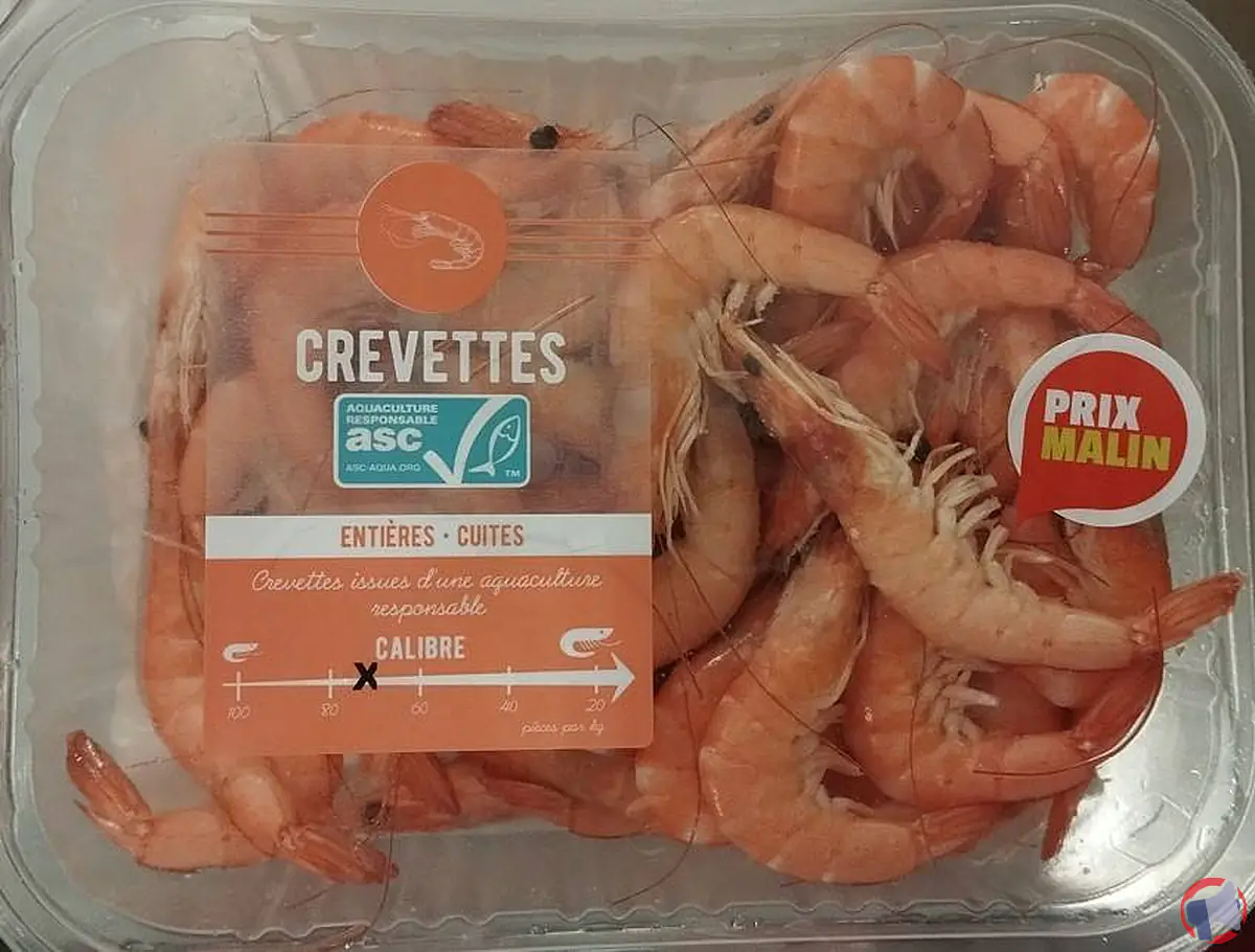 Rappel de produit : Crevettes cuites de la marque Maison Mer pour anomalie d'étiquetage