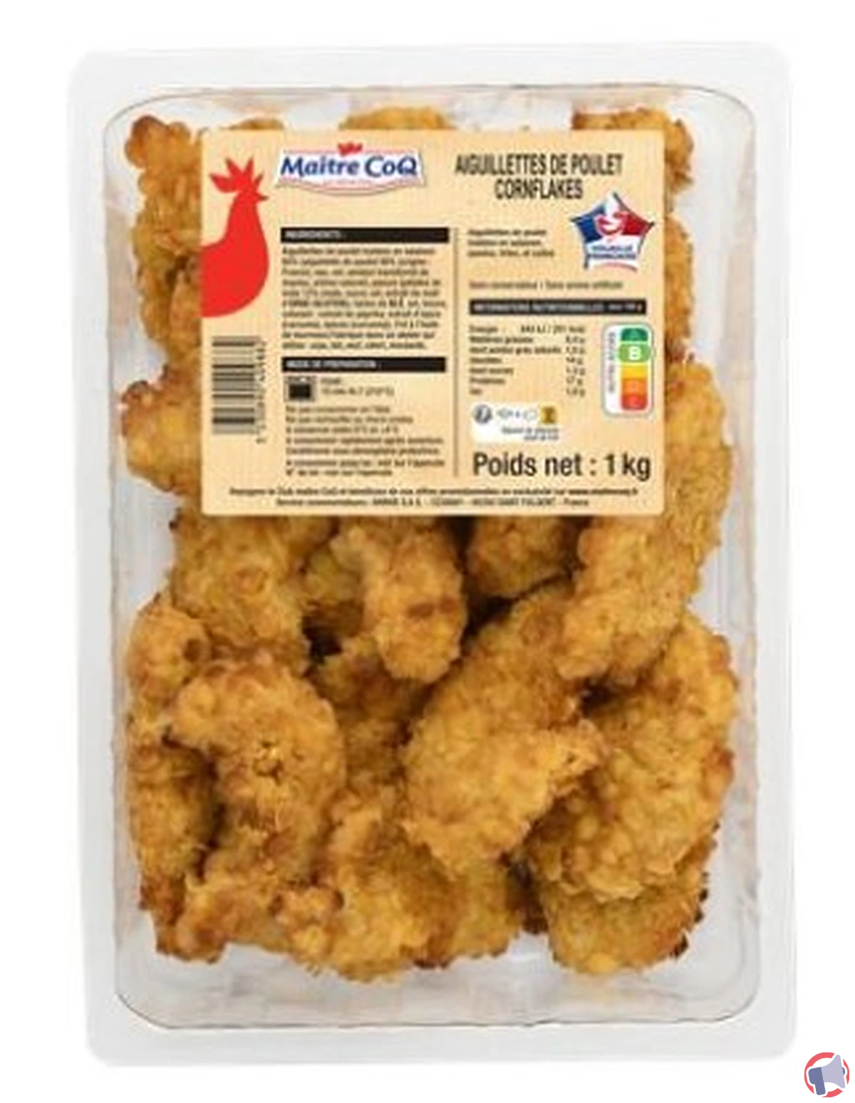 Rappel de produits : Aiguillettes de poulet corn flakes potentiellement contaminées par la listeria