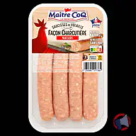 Rappel produit SAUCISSE DE VOLAILLE Façon Charcutière Nature / Herbes / Merguez MAITRE COQ (photo numéro 1)