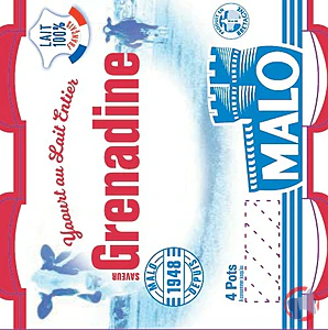 Rappel produit yaourt au lait entier saveur grenadine MALO