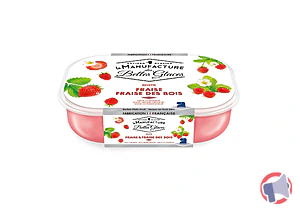 Rappel produit Sorbet plein fruit Fraise & Fraise des bois 750 ml / 487,5g La Manufacture des Belles Glaces
