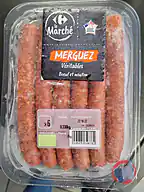 Rappel produit MERGUEZ VERITABLES BOEUF MOUTON x6 LE MARCHE CARREFOUR