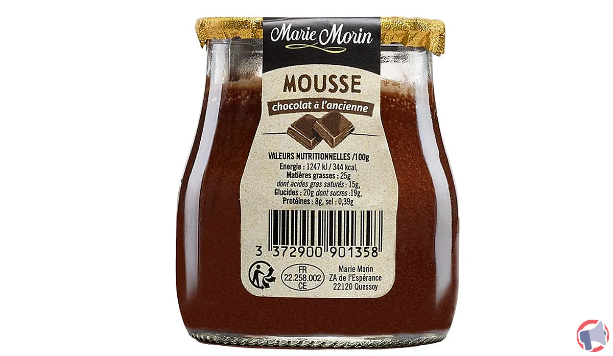 Rappel de produit : mousse au chocolat à l'ancienne Marie Morin