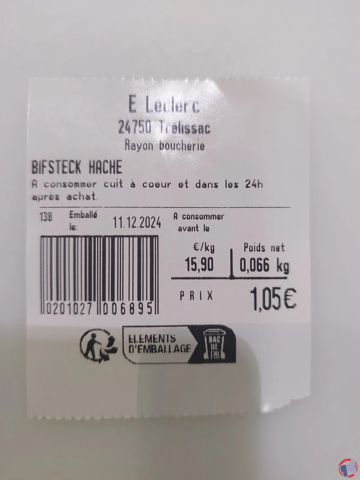 Rappel de bifteck haché chez E.Leclerc Trélissac : risque de listériose