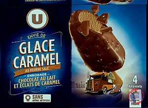 Rappel produit Bâtonnets envie caramel beurre salé U MARQUE U