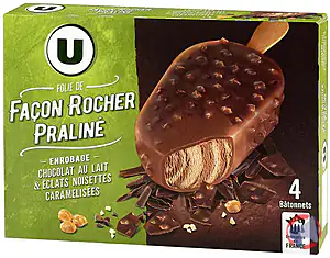 Rappel produit Bâtonnets folie de chocolat noisette U MARQUE U