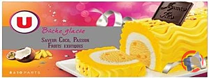 Rappel produit Bûche glacée parfum coco, passion et fruits exotique U MARQUE U