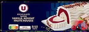 Rappel produit Bûche glacée vanille/nougat/ fruits rouges U MARQUE U