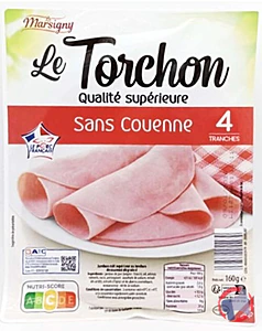 Rappel produit JAMBON TORCHON QUALITÉ SUPÉRIEURE 4 TRANCHES 160G LE MARSIGNY