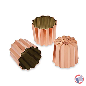 Rappel produit 3 moules à canelé en cuivre étamé 5,5 cm Mathon