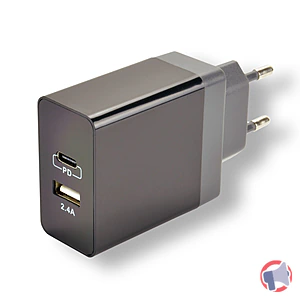 Rappel produit Chargeur secteur rapide USB 2 ports Type C Power Delivery + A - Noir MCL