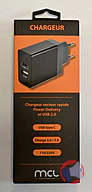 Rappel produit Chargeur secteur rapide USB 2 ports Type C Power Delivery + A - Noir MCL (photo numéro 3)