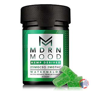 Rappel produit Hemp Derived 25mg CBD 2mg THC WATERMELON FULL SPECTRUM PREMIUM GUMMIES MDRN MOOD