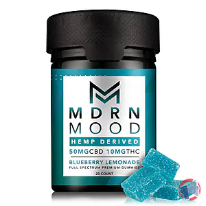 Rappel produit Hemp Derived 50mg CBD 10mg THC BLUEBERRY LEMONADE FULL SPECTRUM PREMIUM GUMMIES MDRN MOOD