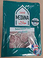 Rappel produit Médina halal Saucisson sec en rondelle - Médina HALAL