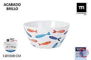 Rappel produit Bol poisson en mélamine 15x8CM LA MEDITERRANEA