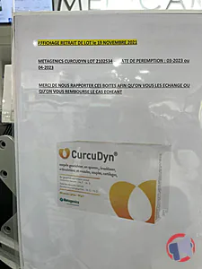 Rappel produit METAGENICS CURCUDYN ARTICULATIONS MUSCLES CARTILAGES BOITE DE 60 CAPSULES METAGENICS