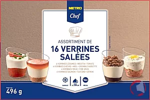 Rappel produit ASSORTIMENT DE 16 VERRINES SALEES METRO Chef