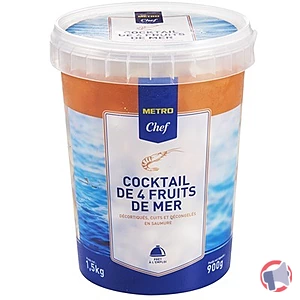 Rappel produit COCKTAIL DE 4 FRUITS DE MER 1,5KG METRO CHEF