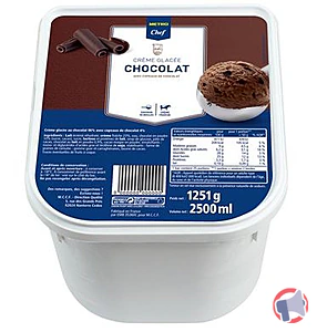 Rappel produit Crème glacée chocolat 2,5 L METRO CHEF METRO CHEF