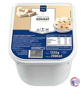 Rappel produit Crème Glacée Nougat 2,5L METRO CHEF