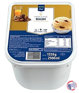 Rappel produit Crème Glacée Rhum Raisin 2,5L METRO Chef