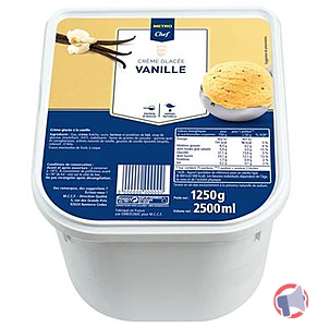 Rappel produit Crème glacée vanille 2,5L METRO CHEF METRO CHEF