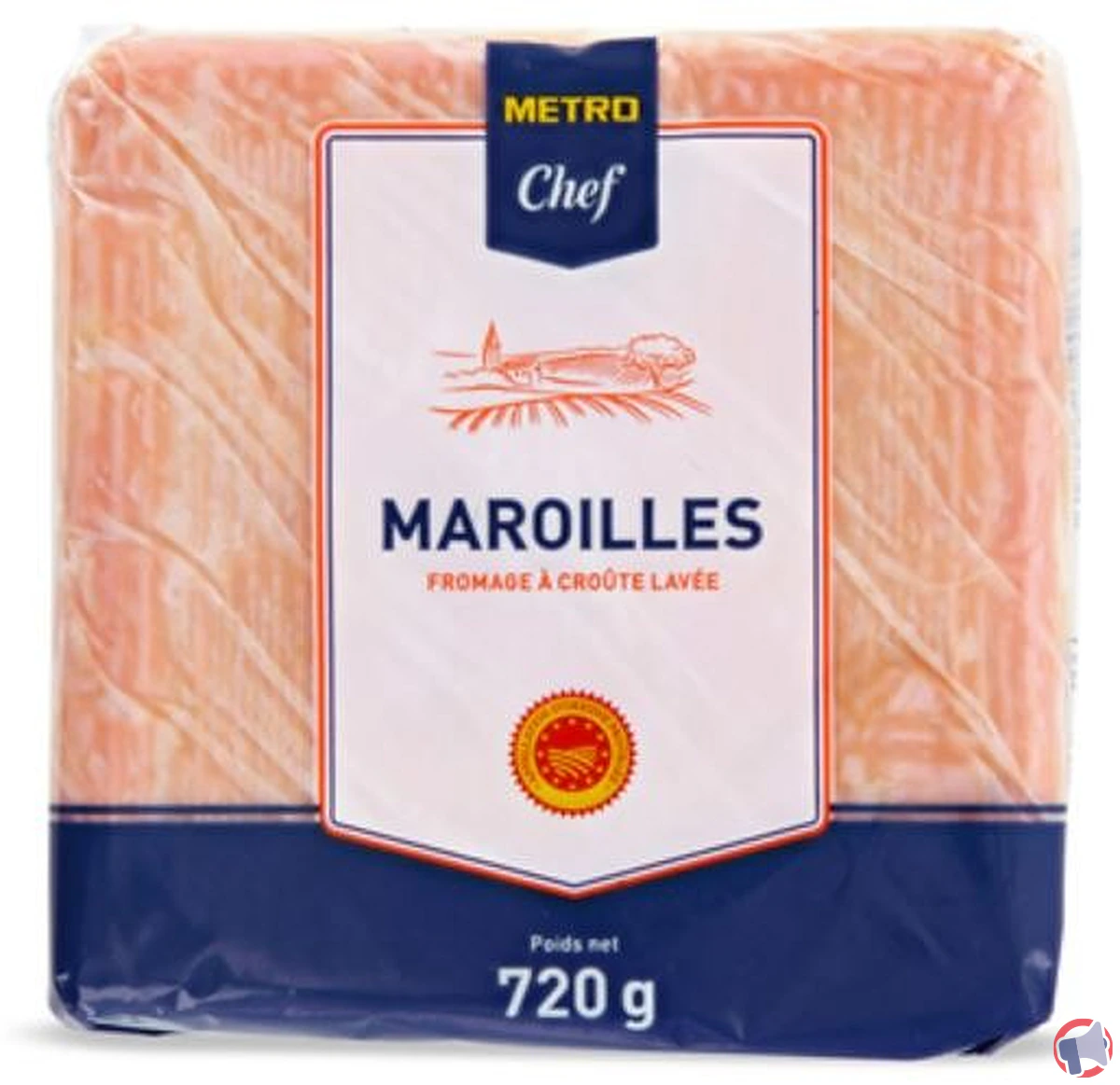 Rappel de Maroilles AOP 720g de la marque Metro Chef pour cause de Listeria