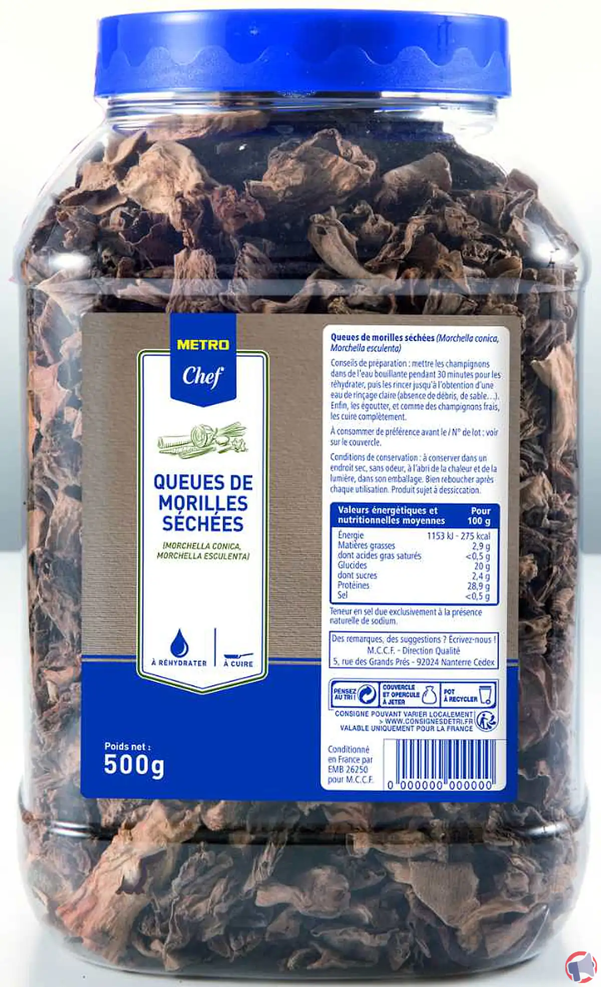 Rappel de produits : queues de morilles séchées Metro Chef pour dépassement des limites de pesticides