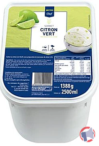 Rappel produit SORBET CITRON VERT 2,5 L METRO CHEF