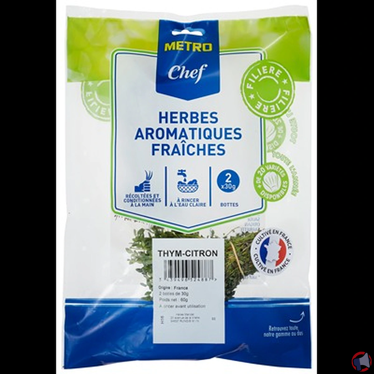 Rappel de produit : Thym Citron Metro Chef pour risque de Salmonelle