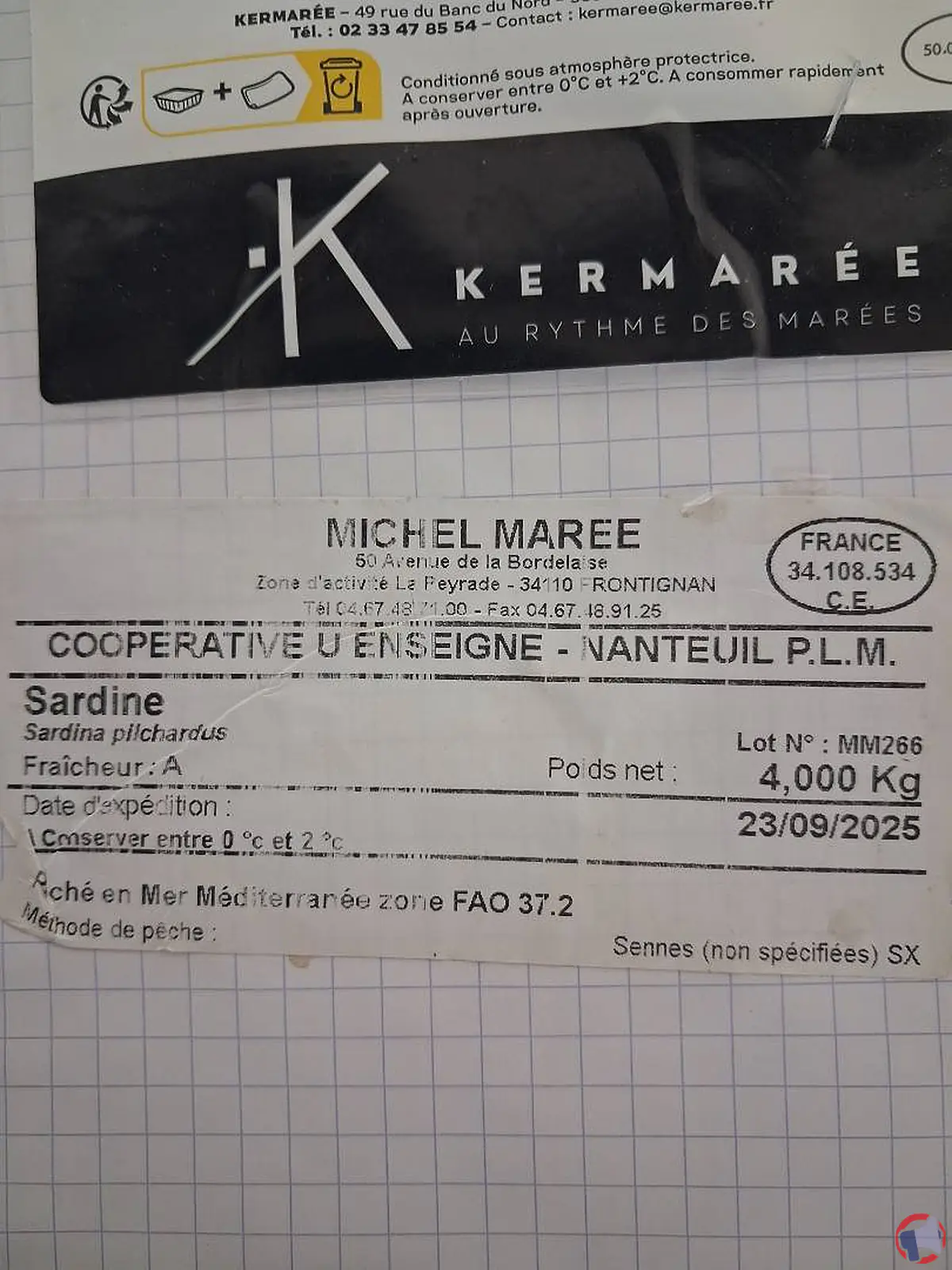 Rappel sur Michel Maree Sardine Vrac – informations et recommandations