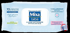 Rappel produit Mixa bébé lingettes à l'eau nettoyante physiologique Mixa bébé