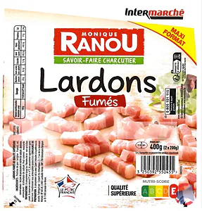 Rappel produit LARDONS FUMES 2X200G MONIQUE RANOU