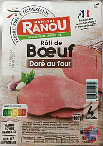 Rappel produit Rôti de boeuf doré au four Monique Ranou