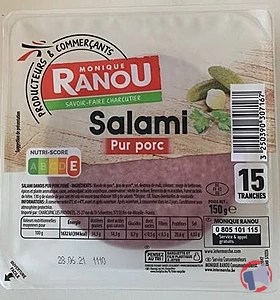 Rappel produit Salami Danois fumé 150g Monique Ranou