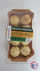 Rappel produit 8 MINI BRIOCHETTES CHEVRE MIEL 96g MONOPRIX