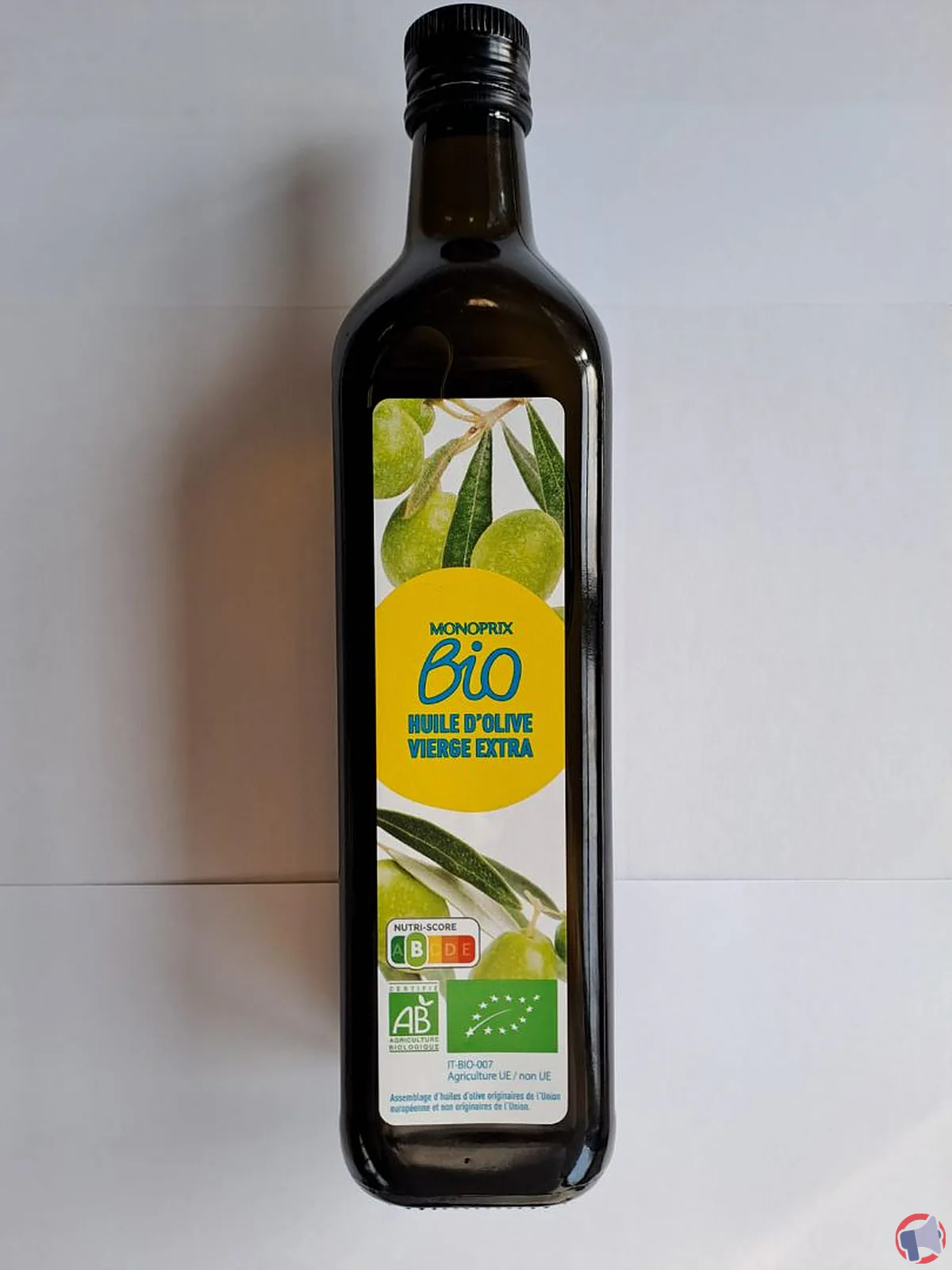 Rappel de produit : huile d'olive vierge extra Monoprix Bio