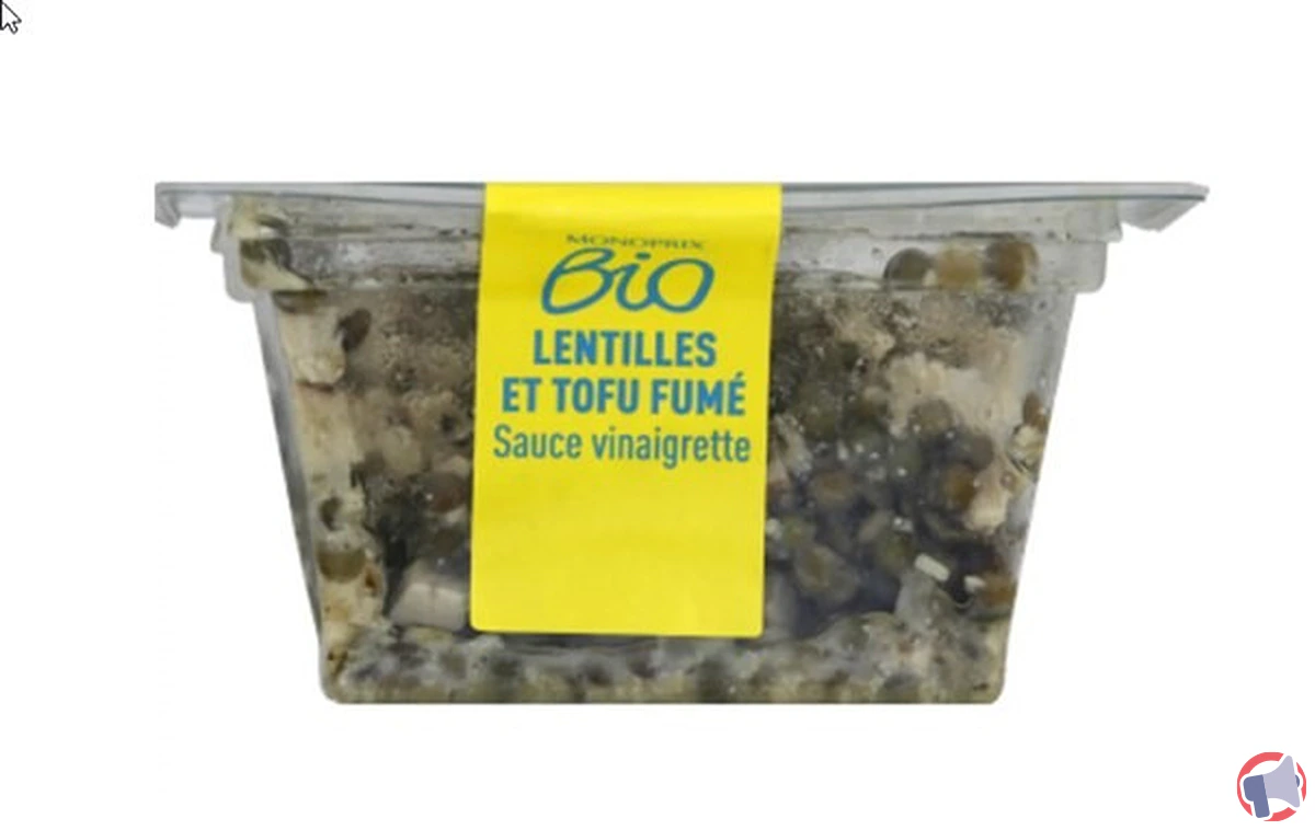 Rappel de produit : salade de lentilles tofu fumé Monoprix Bio