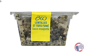 Rappel produit Salade de lentilles tofu fumé MONOPRIX BIO