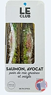 Rappel produit CLUB SAUMON FUME FROMAGE FRAIS CITRON VERT MONOPRIX Sandwich au saumon fumé, fromage frais, fromage blanc, jus de citron vert à base de concentré et zeste de citron vert . CLUB SAUMON AVOCAT MONOPRIX Pain de mie aux graines et à la farine de seigle MONOPRIX (photo numéro 1)