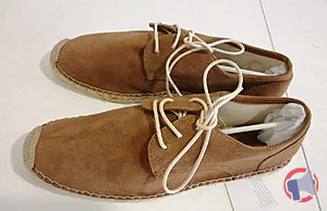 Rappel produit espadrilles homme à lacets en croûte de cuir MONOPRIX