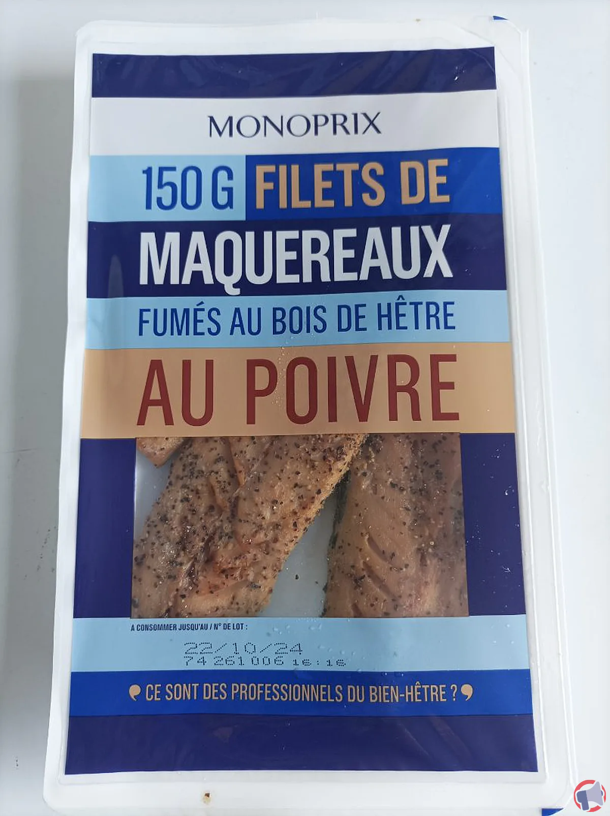 Rappel de filets de maquereaux fumés au bois de hêtre au poivre de la marque Monoprix