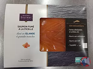 Rappel produit 4 tranches de saumon fumé ASC Monoprix gourmet